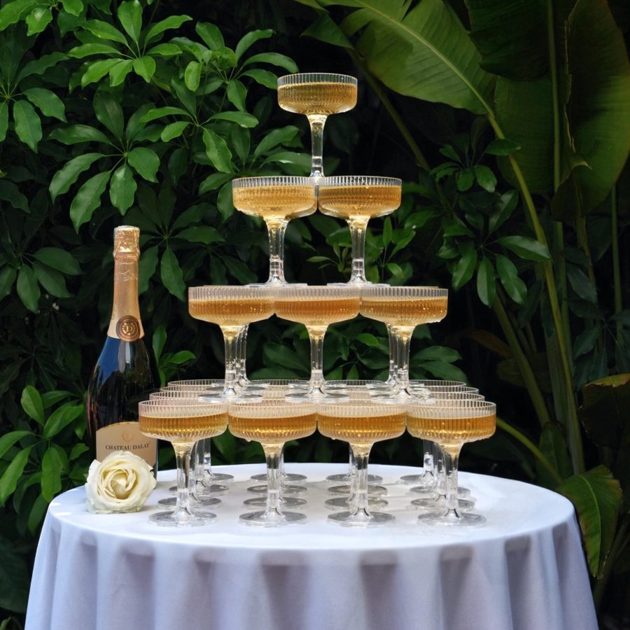 Square champagne tower