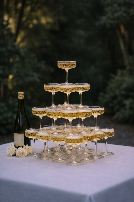 Square champagne tower